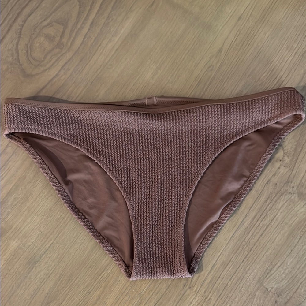 Aerie Cocoa Textured Swim Bottom